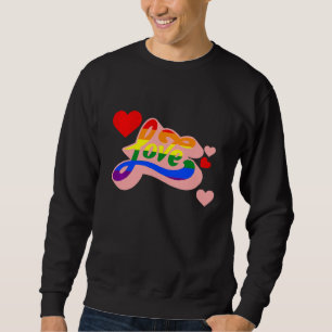 Sudadera Love Lgbt Q Retro Bandera Arcoiris Gay Orgullo All