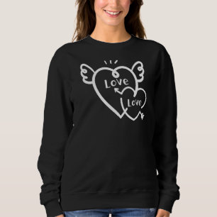 Sudadera Love Love Heart Arrow Wings Diseño gráfico