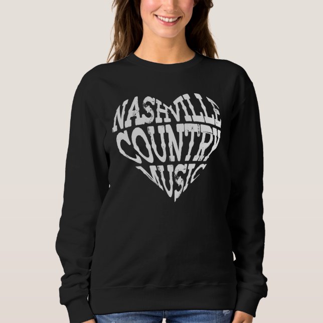 Sudadera Love Nashville Tennessee Country Music Guitar (Anverso)