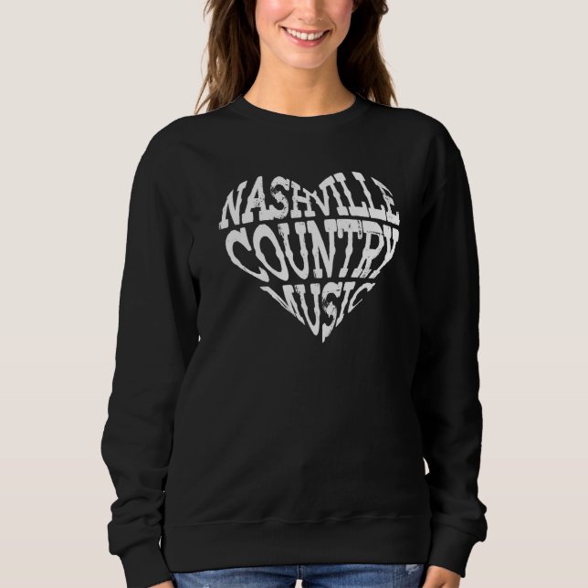 Sudadera Love Nashville Tennessee Country Music Guitar (Anverso)