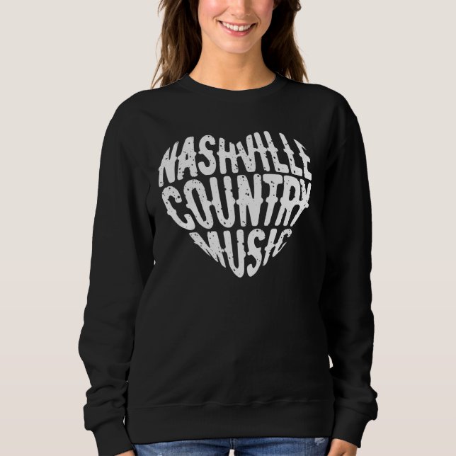 Sudadera Love Nashville Tennessee Country Music Guitar (Anverso)