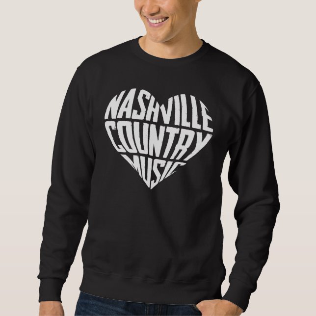 Sudadera Love Nashville Tennessee Country Music Guitar (Anverso)
