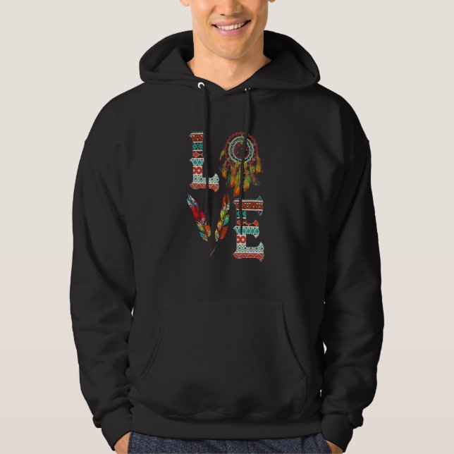Sudadera LOVE Native American Indian Headdress With Feather (Anverso)