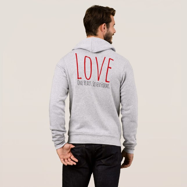 Sudadera Love - One Heart. Seven Forms T-Shirt (Reverso completo)