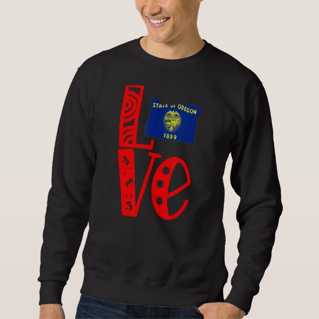 Sudadera Love Oregon In Block Letters (Anverso)