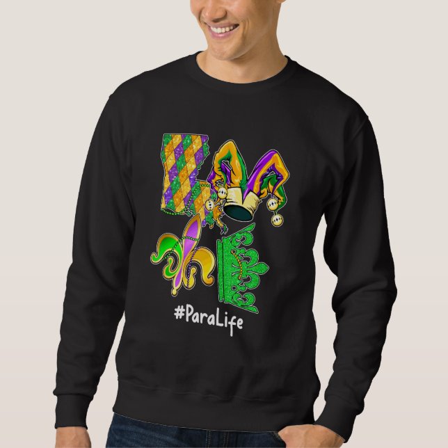 Sudadera Love Para Life Mardi Gras Fiesta Mask Parade Costu (Anverso)