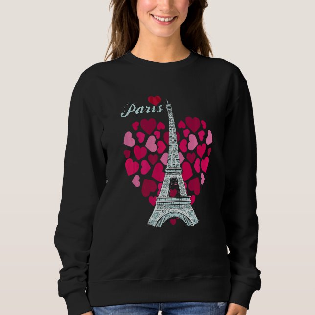Sudadera Love Paris Heart Eiffel Tower Souvenir France Fren (Anverso)
