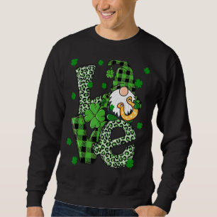 Sudadera Love Patrick Day Gnomes Four Leaf Clover Irish