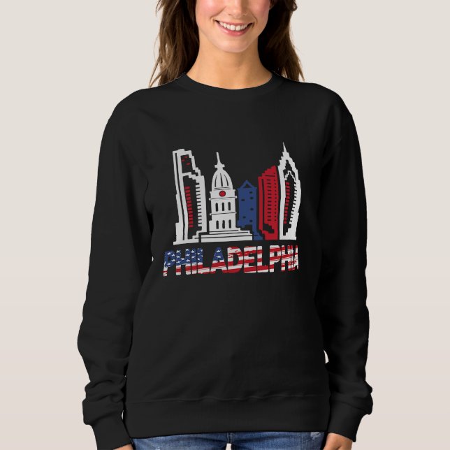 Sudadera Love Philadelphia Skyline Downtown Cityscape Phill (Anverso)
