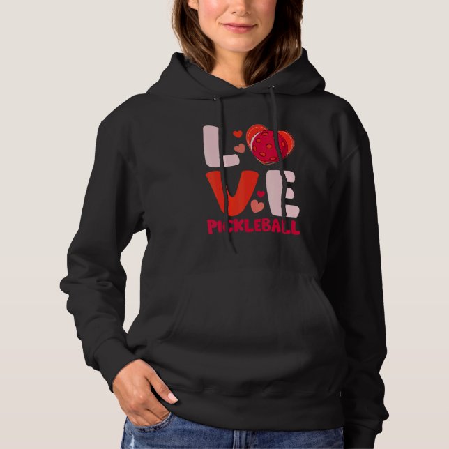 Sudadera Love Pickleball Heart Valentines For Player Kids G (Anverso)