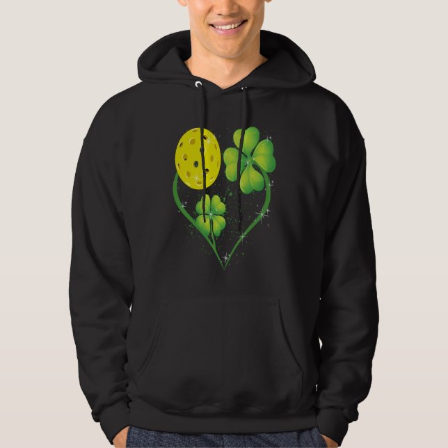 Sudadera Love Pickleball Shamrock C Saint Patrick's Day Men (Anverso)