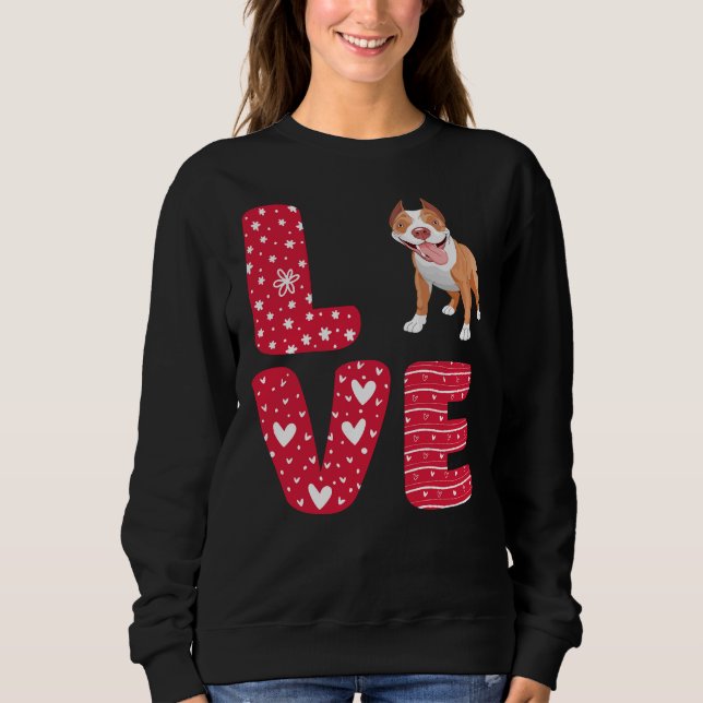 Sudadera Love Pitbull Día de San Valentín (Anverso)