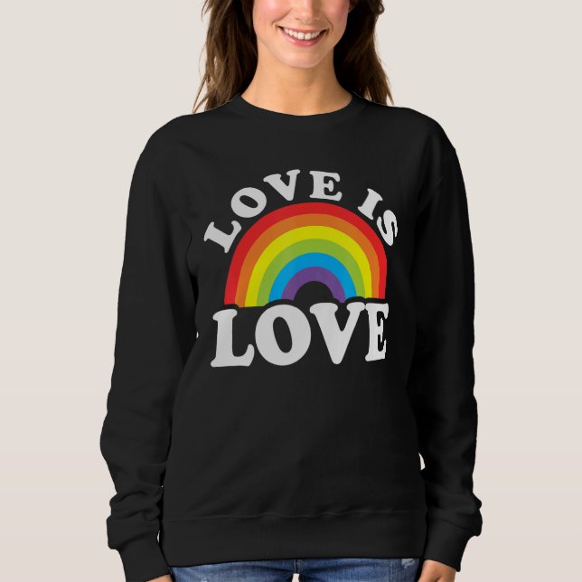 Sudadera Love Rainbow Ally LGBTQ Lesbian Gay Bisexual Pride (Anverso)
