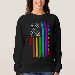 Sudadera Love Rainbow American Flag Lgbt Equality Lgbt Prid
