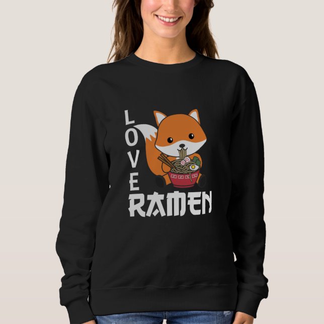 Sudadera Love Ramen Cute Fox Kawaii Foxes (Anverso)