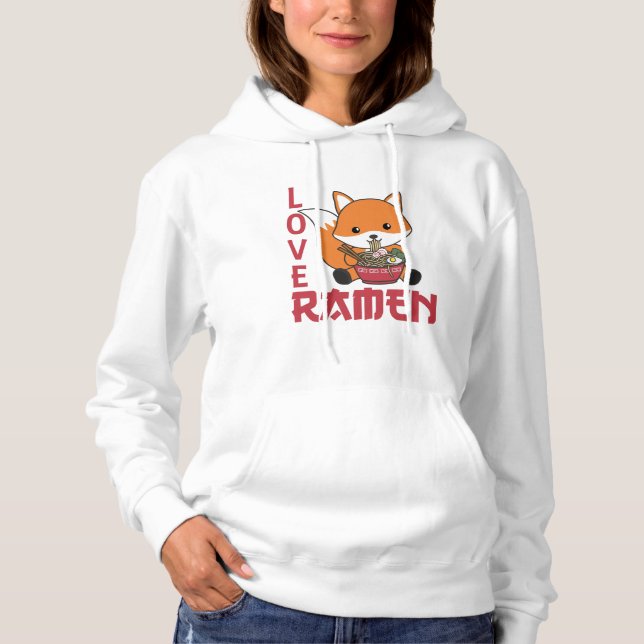 Sudadera Love Ramen Cute Fox Kawaii Foxes (Anverso)