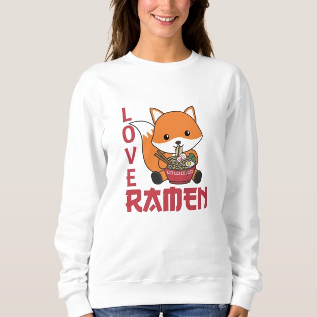 Sudadera Love Ramen Cute Fox Kawaii Foxes (Anverso)