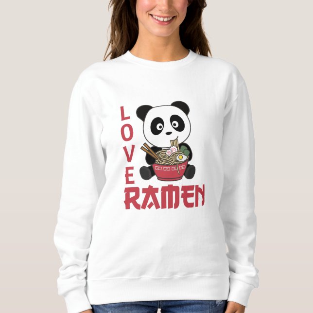 Sudadera Love Ramen Cute Panda Kawaii Pandas (Anverso)