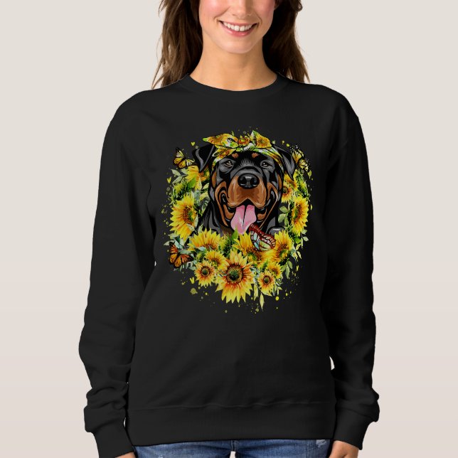 Sudadera Love Rottweiler Sunflower (Anverso)