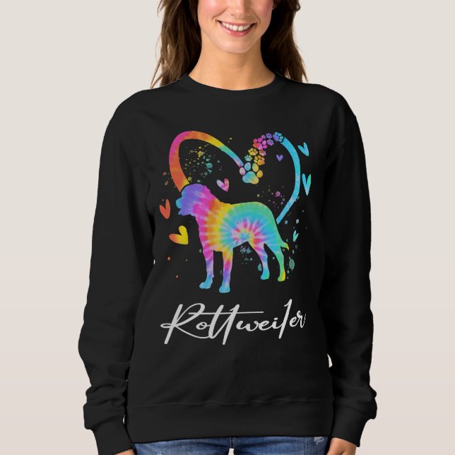 Sudadera Love Rottweiler Tie Dye Rainbow Doover (Anverso)