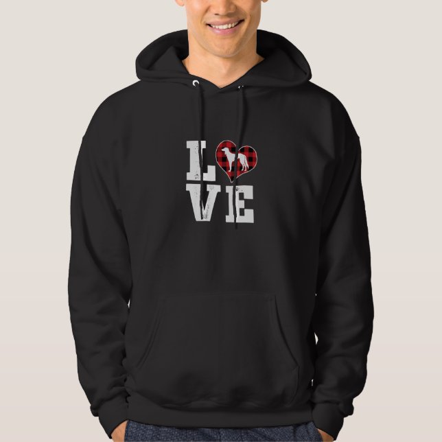 Sudadera Love Saluki Dog Lover Gifts Buffalo Plaid Dog Vale (Anverso)