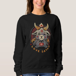 Sudadera Love Satan Demon Occult Satanic Goat Cute Baphomet