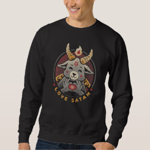 Sudadera Love Satan Demon Occult Satanic Goat Cute Baphomet