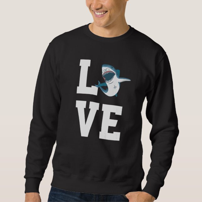 Sudadera Love Sharks Outfit Shark  Sea Animal (Anverso)