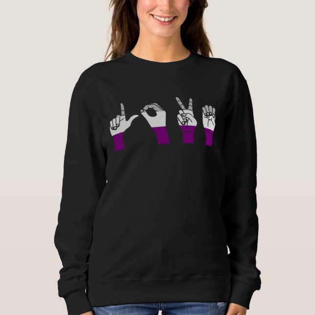 Sudadera Love Sign Language Cute ASL LGBTQ Cute Asexual Pri (Anverso)