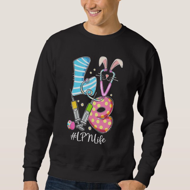 Sudadera Love Stethoscope Lpn Life Bunny Nurs Easter Day C (Anverso)