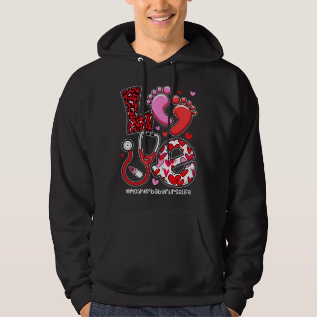 Sudadera LOVE Stethoscope Mother s Day Baby Nurse Life Momm (Anverso)