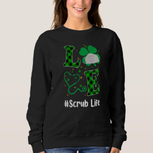 Sudadera Love Stethoscope Scrub Life Shamrock St Patricks D