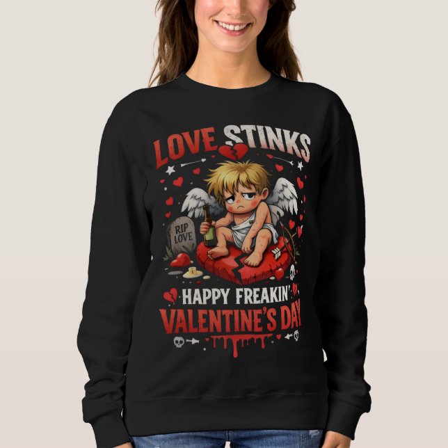 Sudadera "Love Stinks" T-Shirt | Anti-Valentine's Day Cupid (Anverso)