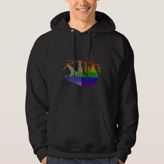 Sudadera Love U Tees Funny Rainbow Animals Sloth Lgbt Pride (Anverso)