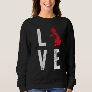 Sudadera Love Uk Map British Isles Reino Unido