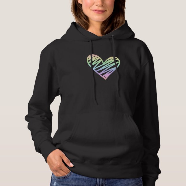 Sudadera Love Valentine's Day Pastel Rainbow  1 (Anverso)