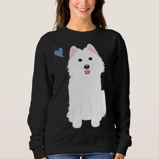 Sudadera Love White Pomsky Pomeranian Husky (Anverso)