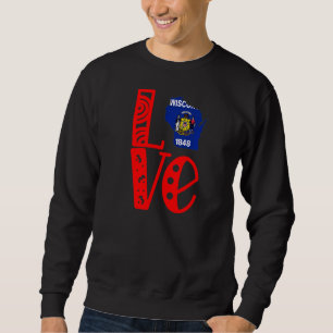 Sudadera Love Wisconsin In Block Letters