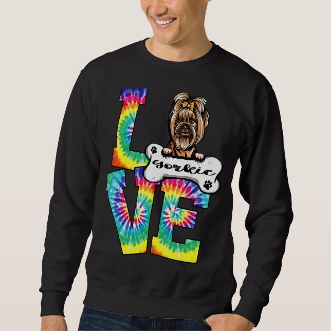 Sudadera Love Yorkie Tie Dye Rainbow Dog (Anverso)