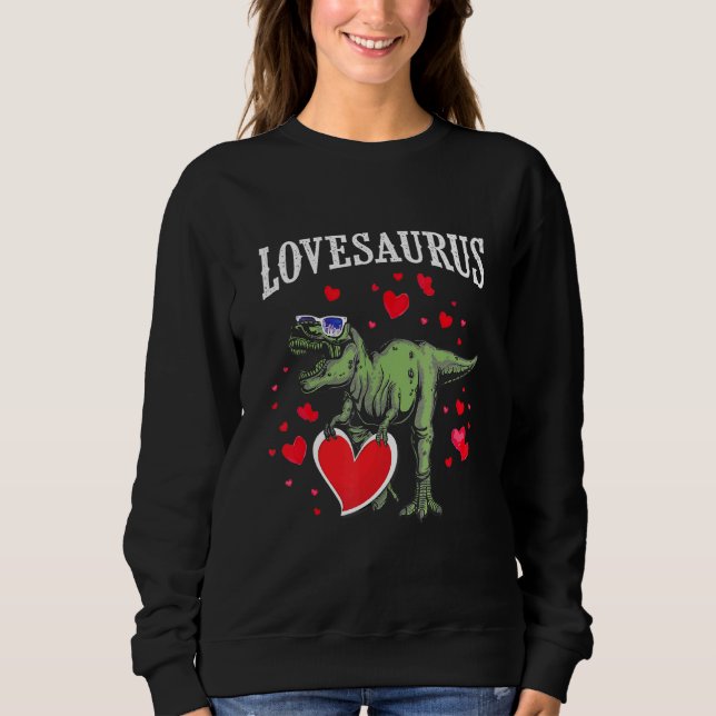 Sudadera Lovesaurus Día de San Valentín T Rex Dinosaur Niño (Anverso)