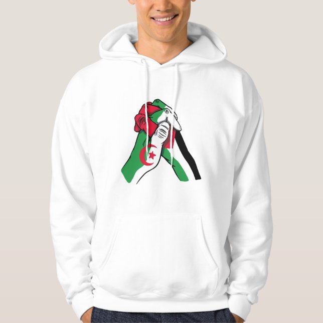 Sudadera loving handshake between palestine and algeria (Anverso)