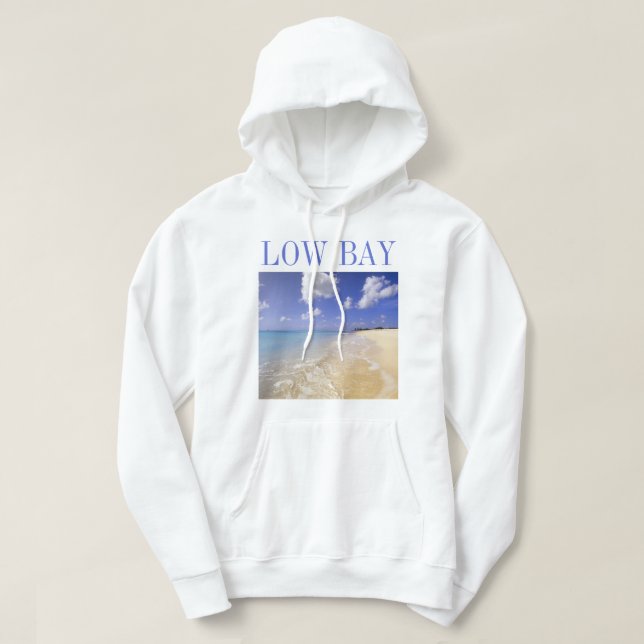 Sudadera Low Bay Beach, Barbuda, Antigua (Diseño del anverso)