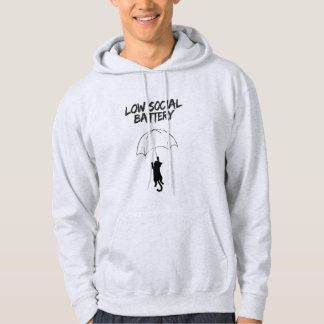 Sudadera Low Social Battery – Editable Quote Cat Hoodie