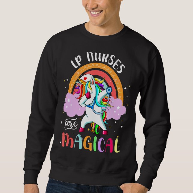 Sudadera Lp Enfermeras Rn Enfermería Magia Unicornio Arcoir (Anverso)