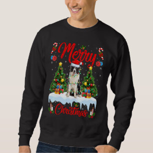 Sudadera Luces Árbol Navidad Santa Pastor Australiano Perro