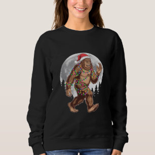 Sudadera Luces de árbol de Navidad de Santa Bigfoot Navidad