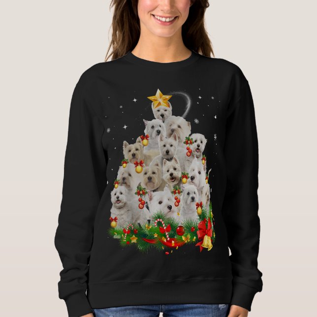 Sudadera Luces de árbol de navidad del territorio blanco de (Anverso)