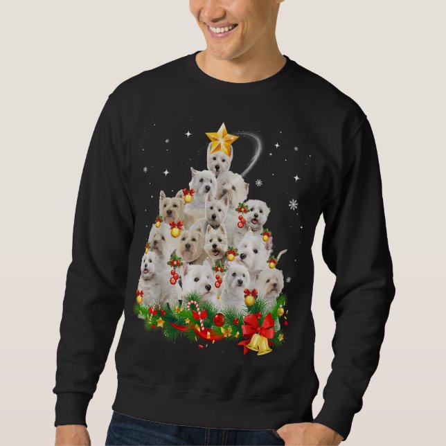 Sudadera Luces de árbol de navidad del territorio blanco de (Anverso)