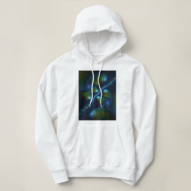 Sudadera Luces de fantasía Resumen Fractal amarillo verde a (Diseño del anverso)