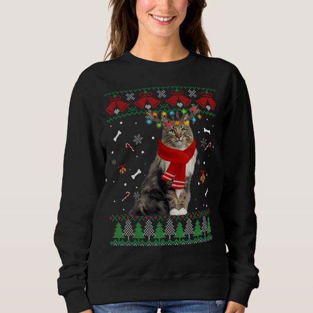Sudadera Luces de gato de Ugly Kitten Santa Navidades (Anverso)